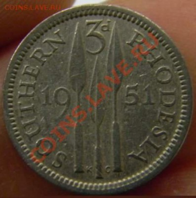 3 пенса Южная Родезия 1951г. - DSCN4121_thumb