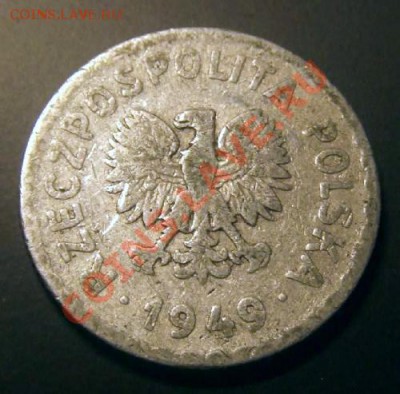 ПОЛЬША 1 злотый (1949) до 02.12.12 (22.00) - Польша 1 злотый (1949) А