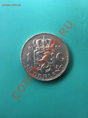серебро 1 Гульден 1955г. Голандия - 11