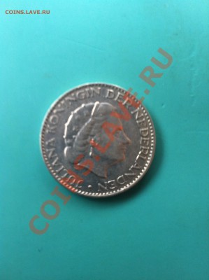 серебро 1 Гульден 1955г. Голандия - 10