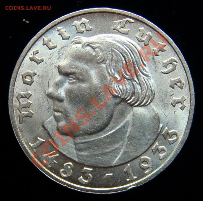 Германия 2 марки 1933А Лютер UNC - 2