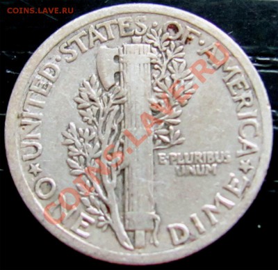 U66 Ag США 10¢ Mercury Dime 1916 до 07.12 в 22°° - U66 Dime 1916 F_2