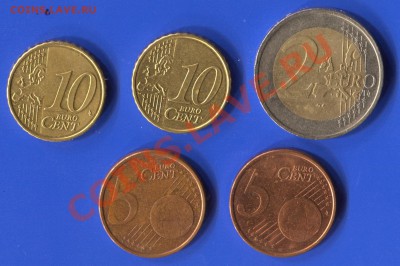 2 евро 2001, 10 и 5 евроцентов 2008 до 06.12.12 в 22:00 - eur 1