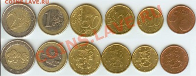 Финляндия -6 монет Евро и центов до 22.00.мск 07.12 - Фины