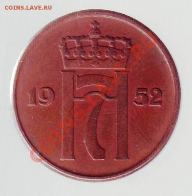 НОРВЕГИЯ.5 ОРЕ. 1952. до 09.12.12 в 22.00мск - Норвегия 5 оре 1952 2.JPG