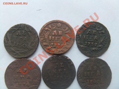 Денга 1730,..31,..34,..36,..37,..40,..51 годы,на оценку. - лот9 029