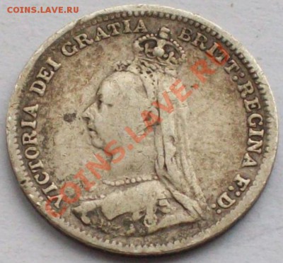 Велибритания: Ag-925 3 пенса 1891 Виктория до 07.12 22-0 - 3 пенса 1891-2