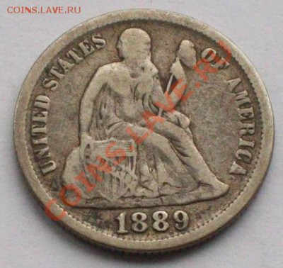 США: Ag дайм (10 центов) 1889 до 07.12.12, 22-00 - США дайм 1889-1