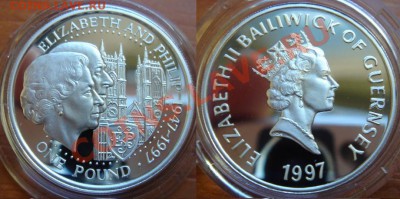 Гернси: Ag-925 1 фунт 1997 Пруф капсула до 10.12 22-00 - Гернси 1 фунт 1997.JPG