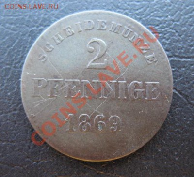 1869, Германия, 2 пф, до 11.12 в 21-00 мск - 1869 сак а