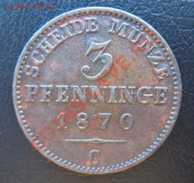 1870, Германия, 3 пф, до 11.12 в 21-00 мск - 1870 3 с