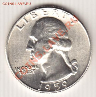 США квотер 1959 серебро, до 12.12.12г 22-30мск - 1959_01