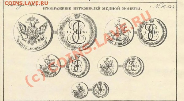 Полушка 1790 года ЕМ. - izobrazhenie shtempelej