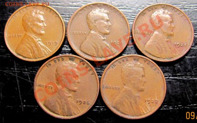 U92 США 1¢ 5 шт. 1919-20-25-26-27 до 13.12 в 22°° - U92 USA 1c 5 pcs 1919-20-25-26-27_1