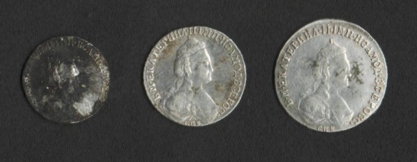 20 копеек 1785 15 копеек 1786 гривенник 1764 - ч