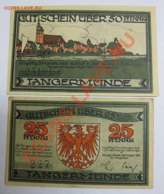 Нотгельд :50 и 25 пфеннигов TANGERMUNDE 1921г,в прессе!!! - IMG_2252.JPG