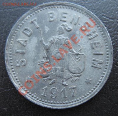 1917, Бенсхайм, 50 пф, до 18.12 в 21-00 мск - н бенхайм 50