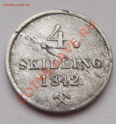4 скиллинга 1842 Норвегия - прошу оценки - DSCF5429