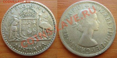 Австралия: Ag-500 флорин 1957 Елизавета 2 до 18.12.12, 22-00 - Австралия флорин 1957.JPG