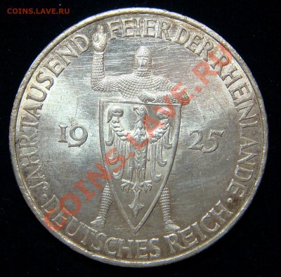 Германия 5 марок 1925G 1000летие Рейнланда UNC - 1