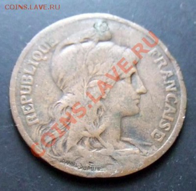 ФРАНЦИЯ 5 сантимов (1908) до 18.12 (22.00) - Франция 5 сантимов (1908) А