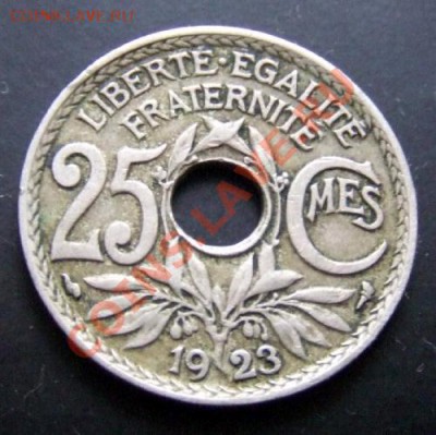 ФРАНЦИЯ 25 сантимов (1923) до 18.12 (22.00) - Франция 25 сантимов (1923) Р