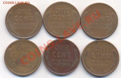 США 1 ц. 1939,46,51,52,56,58 г. 18.12.12 г. 21-00 МСК. - Цент 1