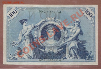 --ГЕРМАНИЯ.100-МАРОК.1908.--до.17.12.12-22:00 МСК. - 100-МАРОК 1908. ЗЕЛ. ПЕЧ.1