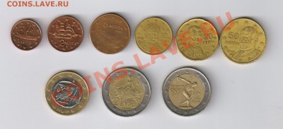 ГРЕЦИЯ набор монет от 1 цента до 2 Евро до 23.12.2012г 21-00 - ГРЕЦИЯ - 9 монет от 1 цента до 2 Евро 001