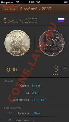 Информация о цене монет - 5r2003price