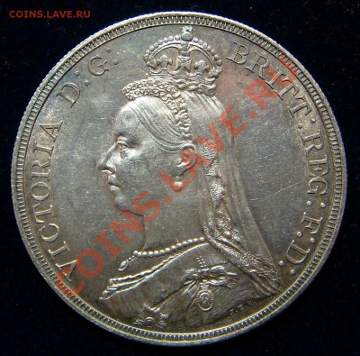 Великобритания 1 крона 1887 UNC патина - 1