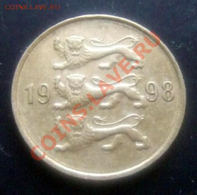 ЭСТОНИЯ 10 центов (1998) до 26.12 (22.00) - Эстония 10 центов (1998) А