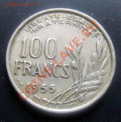 ФРАНЦИЯ 100 франков (1955) до 26.12 (22.00) - Франция 100 франков (1955) Р