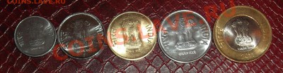 unc Набор Индия 2011. 4 монеты + 1 биметалл до 28.12 в 22:00 - Индия 1