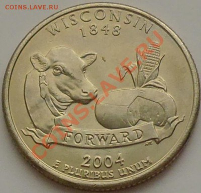 США - 25 центов - Висконсин 2004 D - до 29 ДЕКАБРЯ - 127