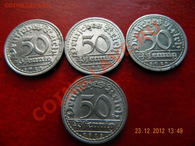 Веймар 50 пфенниговые 1919 (А,D,J,G)года оценка - Изображение 213