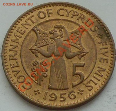 БРИТАНСКИЙ КИПР - 5 миллей 1956 - до 30 ДЕКАБРЯ - 383