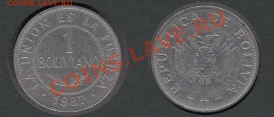 Боливия 1 боливиано 1987 - Боливия-1-боливиано-1987