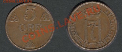 Норвегия 5 оре 1937 - Норвегия-5-оре-1937