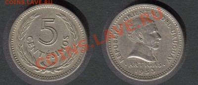 Уругвай 5 сентесимо 1953 - Уругвай-5-сентесимо-1953
