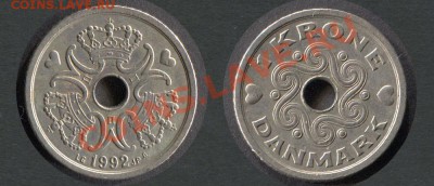 Дания 1 крона 1992 - Дания-1-крона-1992