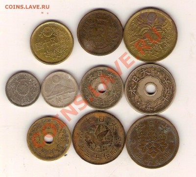 10 монет старой Японии до 1950 года разные по видам! - сканирование0002