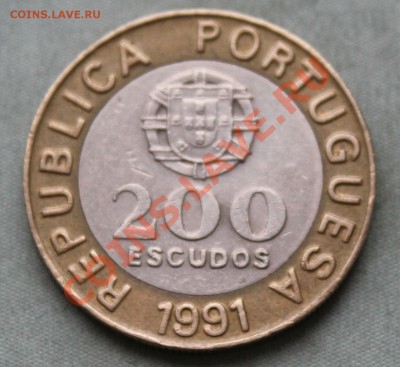 БИМЕТАЛЛ ПОРТУГАЛИЯ 200 эскудо 1991г. до 8.01.13г. 22-00 - IMG_4280.JPG