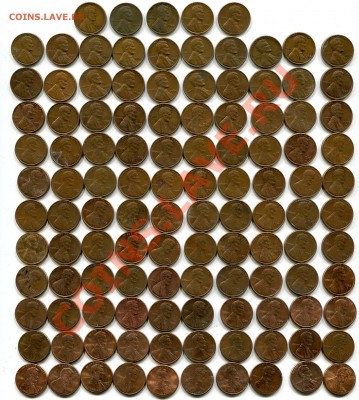 1 цент США 1927 - 2004 гг, 115 шт. до 10 янв 23.00 - Центы США 1927-2004 - 1 ст