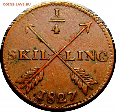 4 Скиллинга 1827 до 17.01 в 22°° - V14 1-4 sk 1827_1