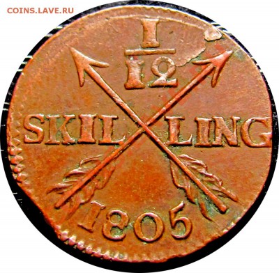12 Скиллинга 1805 до 17.01 в 22°° - V15 SWEDEN 1-12 sk 1805_1