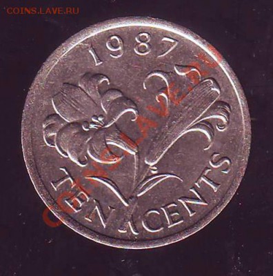 БЕРМУДЫ.10 ЦЕНТОВ.1987.ЛИЛИЯ. до 17.01.13 в 22.00мск - Бермуды 10 центов 1987 2.JPG