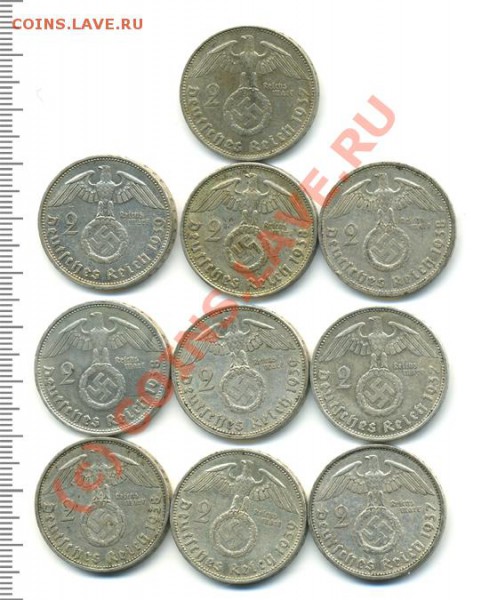 2 марки, Германия, 1937-38-39 х 10 шт. до 30.10.09 21-00+ - бу_1