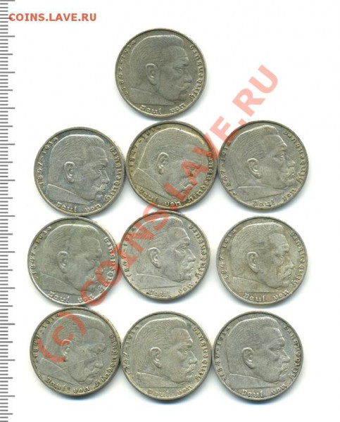 2 марки, Германия, 1937-38-39 х 10 шт. до 30.10.09 21-00+ - бу