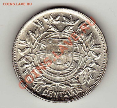 Ag ПОРТУГАЛИЯ 10 СЕНТАВО 1915 ДО 17.01.13 В 22.00МСК (4066) - img987